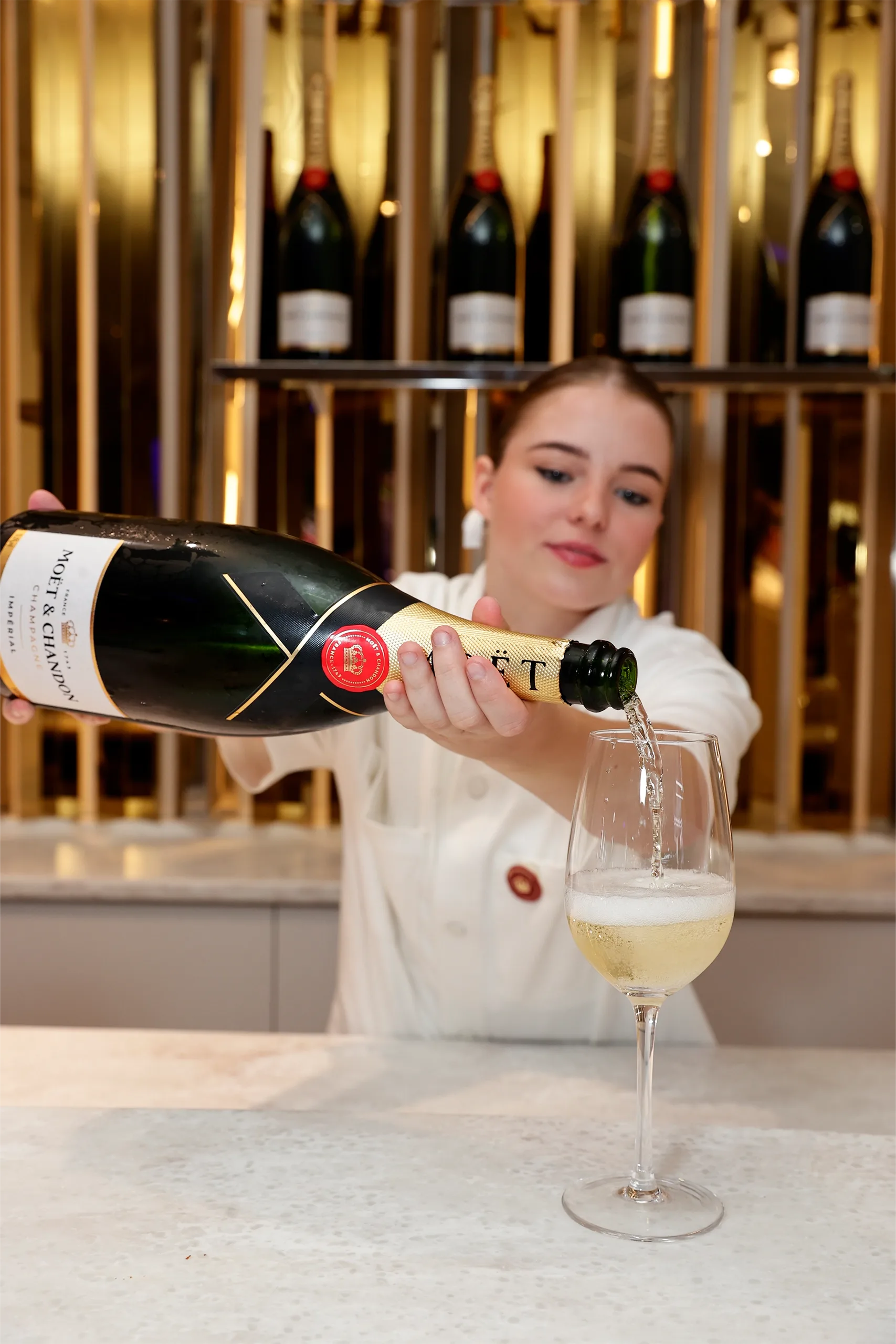 A vibrant scene from a hospitality experience at a race track